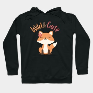 Wild And Cute Fox, Cute Girly Design Hoodie